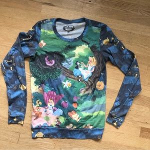 Disney Alice in wonderland long sleeve shirt/ sweat shirt size XS Aop